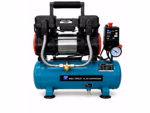 Compresor mini 9L vista lateral Wtools