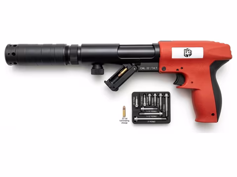 Pistola 307m silenciador tiro a tiro fulminante calibre 22 perno 1/2'-2'