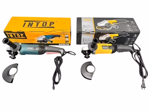 Pulidora INTOP angular mediana 5' amarilla/azul 110v 1200w
