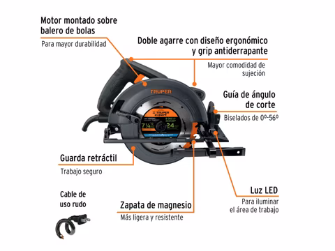 Sierra circular 7 1/4' 1,800w industrial