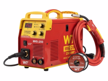 Soldador MIG 250A WT 110/220V con carrete de 1kg y rollo fluxcor en Colombia